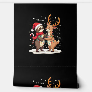 Fa La La Llama Xmas Lights Sloth Riding Llama Chri Wallpaper