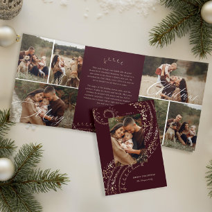 Fa La La Magical Christmas Carol Photo Gallery Tri-Fold Holiday Card
