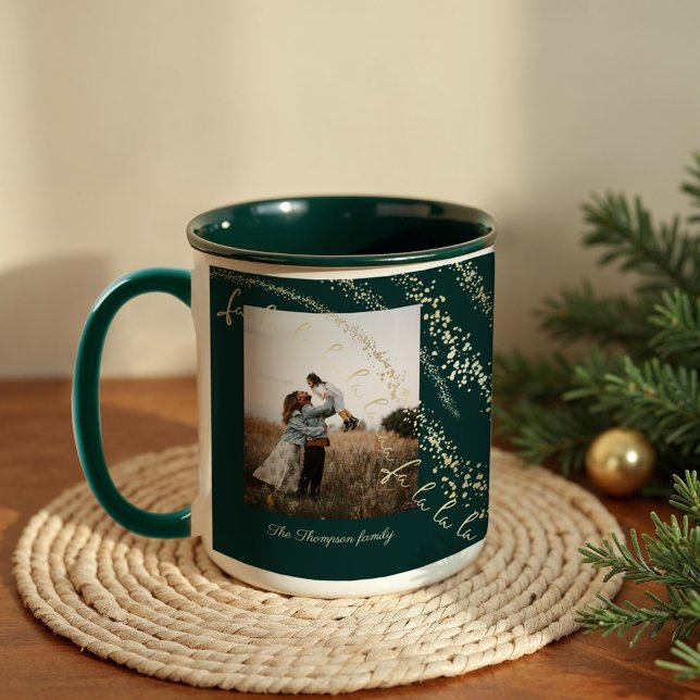 Fa La La Magical Gold Christmas Carol Song Photo Mug (Fa La La Magical Gold Christmas Carol Song Photo Mug)