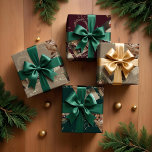 Fa La La Magical Gold Christmas Photo Collage Wrapping Paper Sheet<br><div class="desc">Introducing the "Fa La La Magical Gold Christmas Photo Collage" wrapping paper set, a delightful addition to your holiday celebrations. This exquisite wrapping paper features original artwork that beautifully encapsulates the essence of Christmas cheer. Adorned with faux gold streamers, confetti, and sparkling snow, the design creates an enchanting impression of...</div>