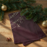 Fa La La Magical Gold Sparkle Christmas Carol  Tea Towel<br><div class="desc">Enhance your holiday decor with the "Fa La La Magical Gold Sparkle Christmas Carol Burgundy Kitchen Towel." This beautifully designed kitchen towel is perfect for adding a touch of festive elegance to your kitchen during the Christmas season. Crafted in a rich burgundy hue, the towel features sparkling faux gold accents...</div>