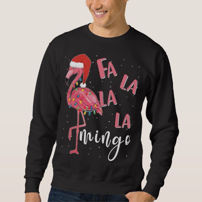 Fa La La Mingo Cute Flamingo Christmas Holiday Fla Sweatshirt (Front)