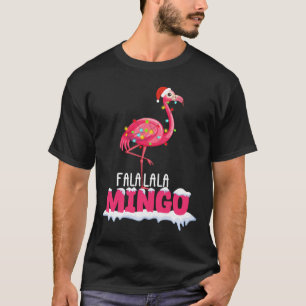 Fa La La Mingo Flamingo Christmas Cute Red Hat T-Shirt