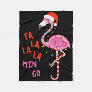 Fa La La Mingo Flamingo Christmas Tropical Xmas Tr Fleece Blanket