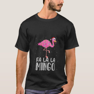 Fa La La Mingo Flamingo Xmas Tree Lights Tropical T-Shirt