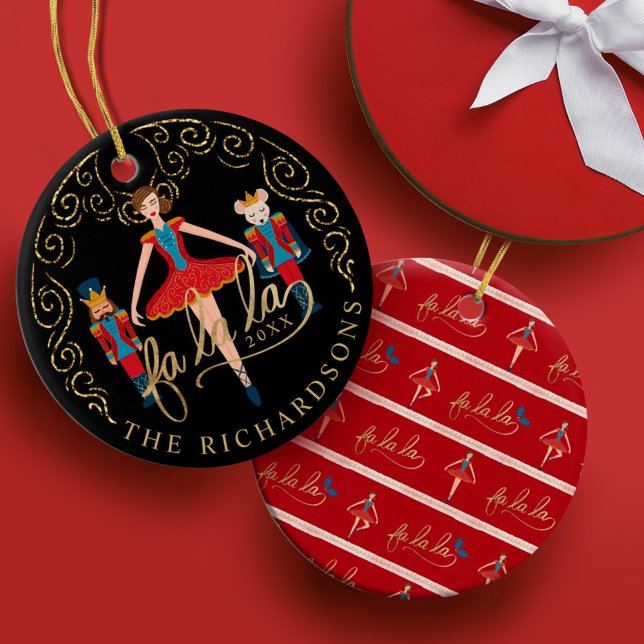 Fa La La Nutcracker Ballet Christmas Characters  Ceramic Ornament (Creator Uploaded)