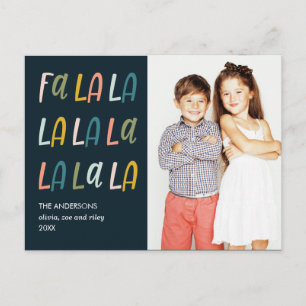 FA LA LA Pastel colours Cute Photo Holiday Postcard