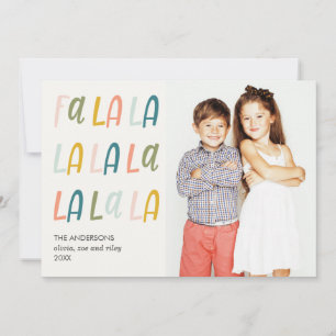 Fa La La   Pastel colours   Holiday 3 Photo Cards
