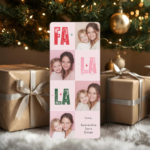 "Fa La La Photo Christmas Card   Pink & Festive 