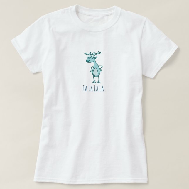 Fa La La Reindeer Basic TShirt (Design Front)