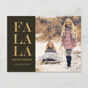 Fa la la Rustic Holiday Photo Postcard