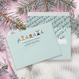 Fa La La Snow Angel Woodland Animals Fun Winter Envelope