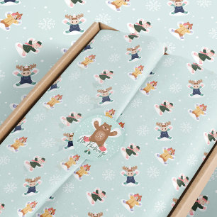 Fa La La Snow Angel Woodland Animals Fun Winter Tissue Paper