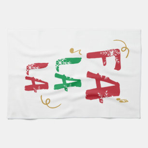 Fa La La song Christmas Tea Towel