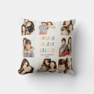 FA LA LA   Square Photo Collage  Holiday Gift Cushion