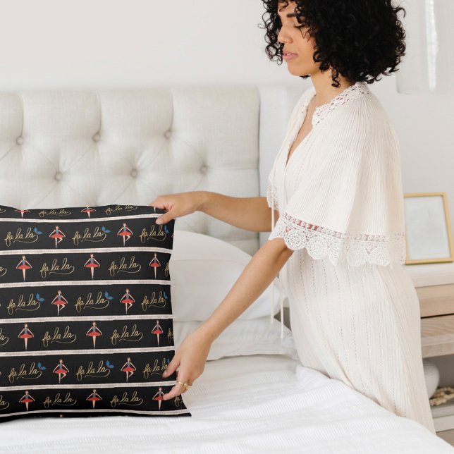 Fa La La Stripe Christmas Nutcracker Ballerina  Cushion (Creator Uploaded)