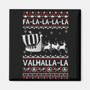 Fa La La Valhalla Viking Ship Christmas Xmas Ugly  Magnet