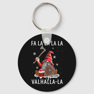 Fa La La Valhalla Xmas Gnome Beard Viking Weapon C Key Ring