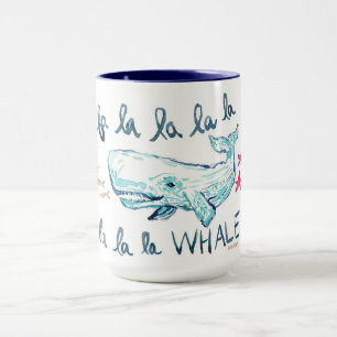 FA LA LA WHALE Coastal Holiday Print Mug