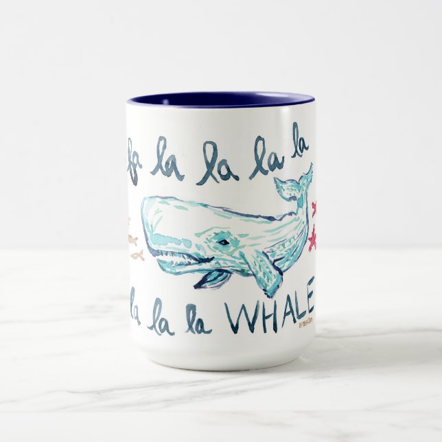 FA LA LA WHALE Coastal Holiday Print Mug (Center)