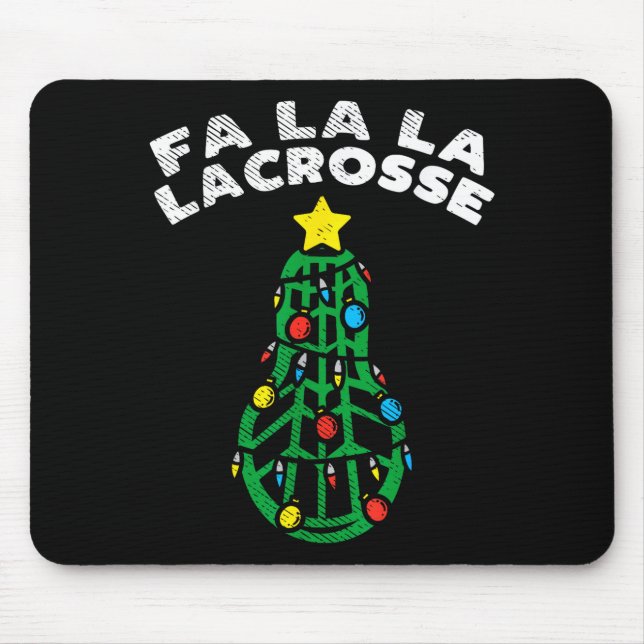 Fa La Lacrosse Funny Christmas Lax Player Goalie T Mouse Pad (Front)