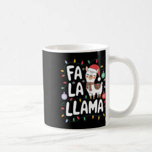 Fa La Llama Funny Christmas Lights Holiday Llama  Coffee Mug