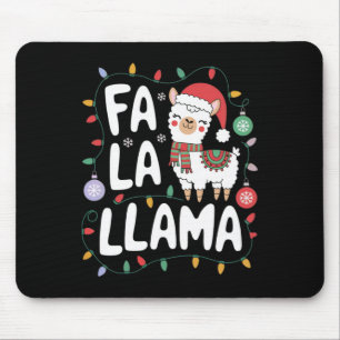 Fa La Llama Funny Christmas Lights Holiday Llama  Mouse Pad