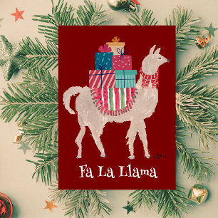 Fa La Llama Hand-Drawn Animal Folded Holiday Card