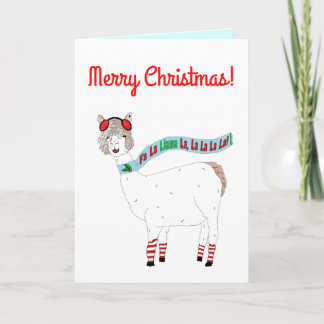 Fa La Llama La Christmas Blank inside Holiday Card