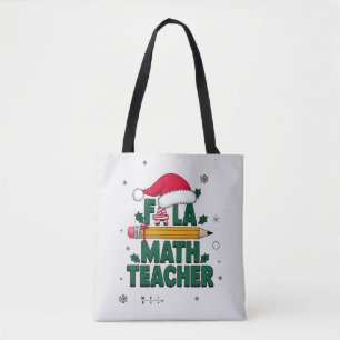 Fa La Math Teacher Christmas Holiday Gift Idea Tote Bag