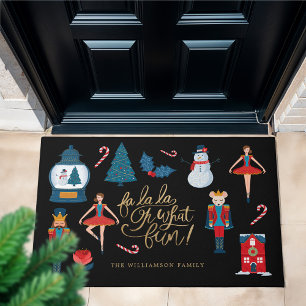 Fa La Oh What Fun Christmas Nutcracker Family Doormat