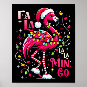 Fa Lala Mingo Flamingo Christmas Tropical Xmas Tre Poster