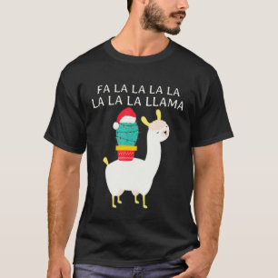 Fa Lalalalalala Llama Cactus Christmas Men Women T-Shirt