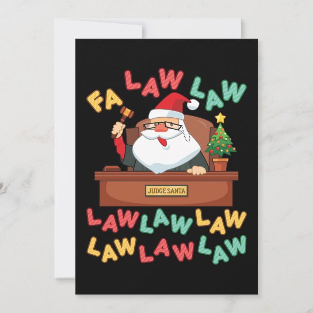 Fa Law Law Funny Lawyer Santa Judge Christmas Holiday Card (Front)
