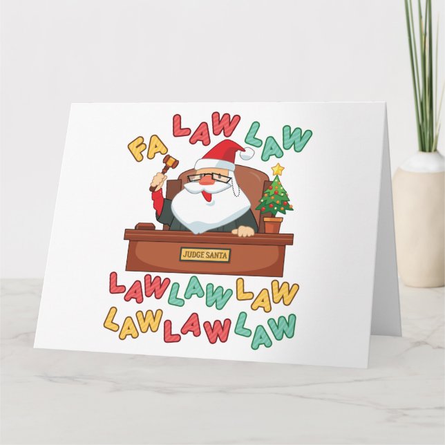 Fa Law Law Lawyer Christmas Santa Judge Card (Front)
