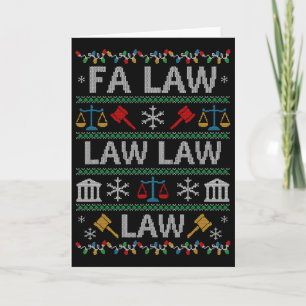 Fa Law Law Vintage Lawyer Ugly Christmas Sweater Card