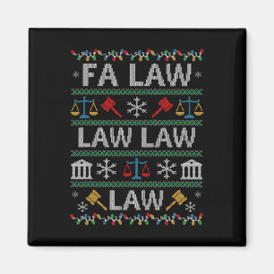 Fa Law Law Vintage Lawyer Ugly Christmas Sweater  Magnet
