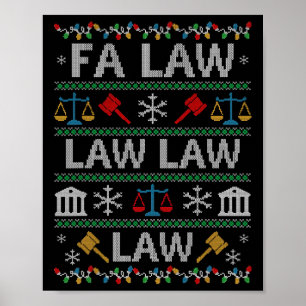 Fa Law Law Vintage Lawyer Ugly Christmas Sweater Poster
