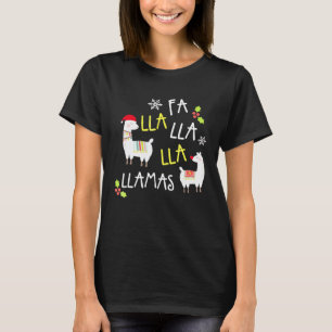 Fa Lla Lla Llama Singing Cute Christmas T-Shirt