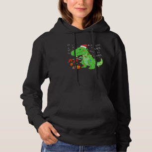 Fa Ra Ra Rawr Christmas  Dinosaur With Xmas Hat Li Hoodie