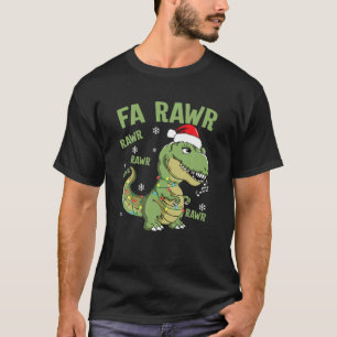 Fa Ra Ra Rawr Santa Hat T Rex Dinosaur Family Chri T-Shirt
