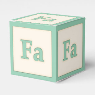 "Fa" Solfeggio Musical Baby Blocks Light Green Favour Box