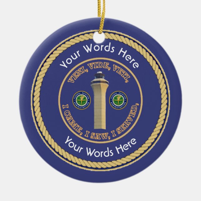 FAA VVV Universal Shield Ceramic Ornament (Front)