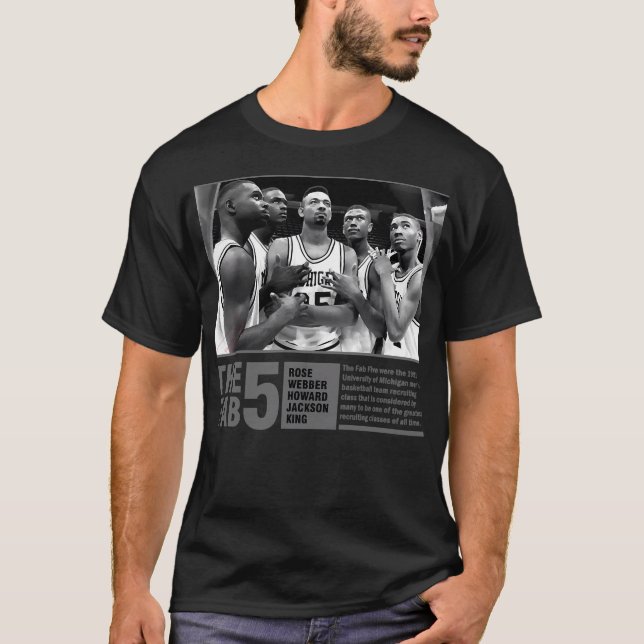 Fab 5 Bw Retro T-Shirt (Front)