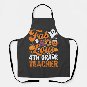 Fab-BOO-Lous 4th Grade Teacher Halloween Apron
