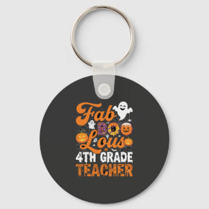 Fab-BOO-Lous 4th Grade Teacher Halloween Key Ring