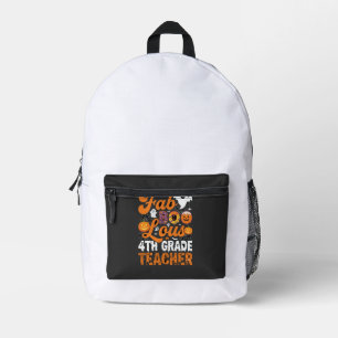 Fab-BOO-Lous 4th Grade Teacher Halloween Printed Backpack