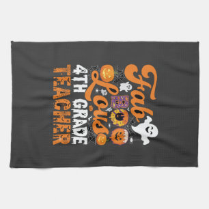 Fab-BOO-Lous 4th Grade Teacher Halloween Tea Towel