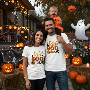 Fab Boo Lous Cute Halloween Text & Graphic Design T-Shirt