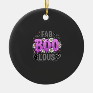 Fab Boo Lous Halloween Ghost Design_1 Ceramic Ornament
